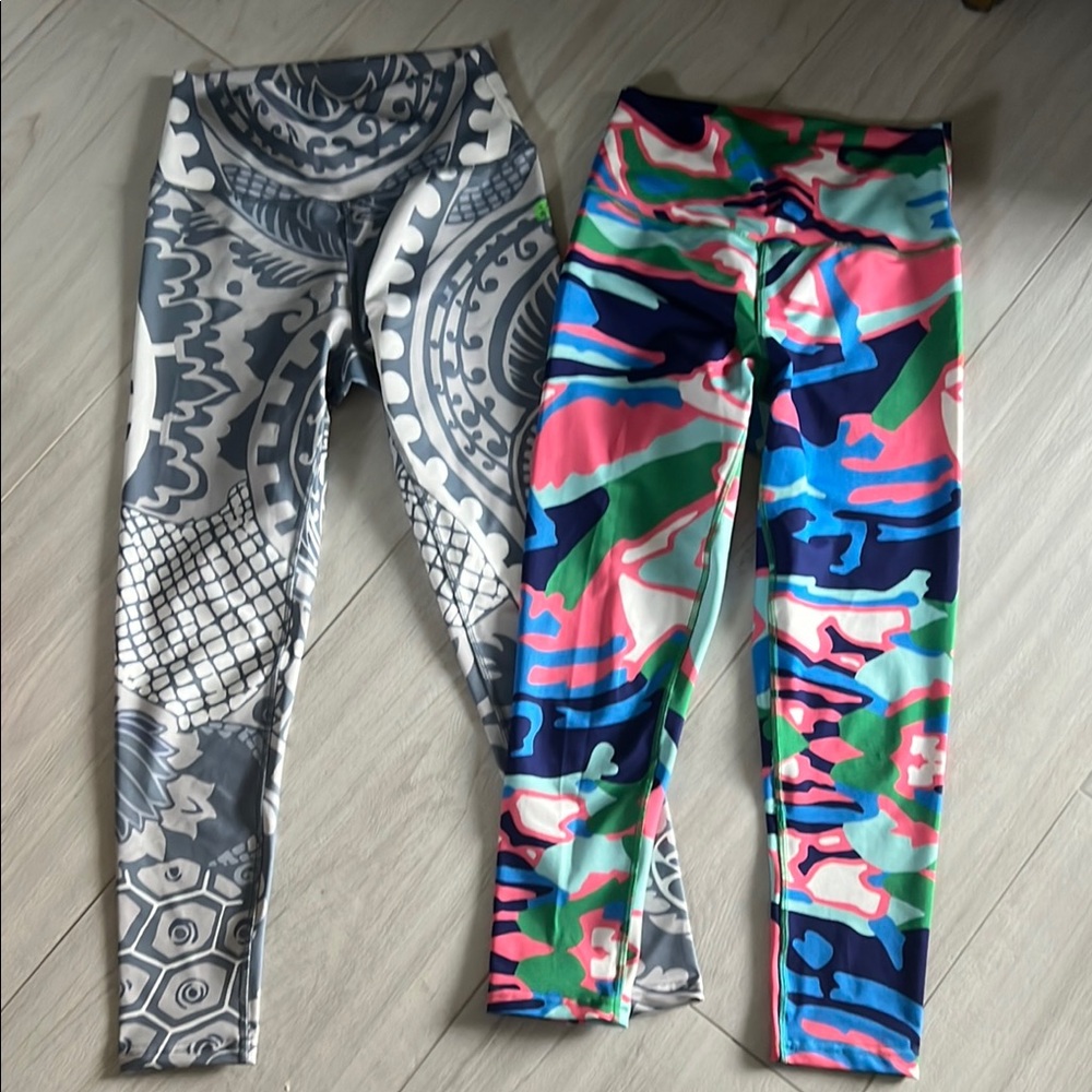 Lot of 2 pair of CK Bradley XS Colorful Leggings